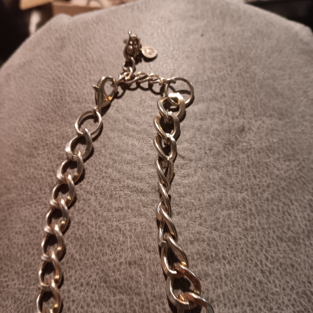 Paparazzi Gold and Silver Vintage-Inspired Necklace with Crystal Accents - Picture 3 of 3